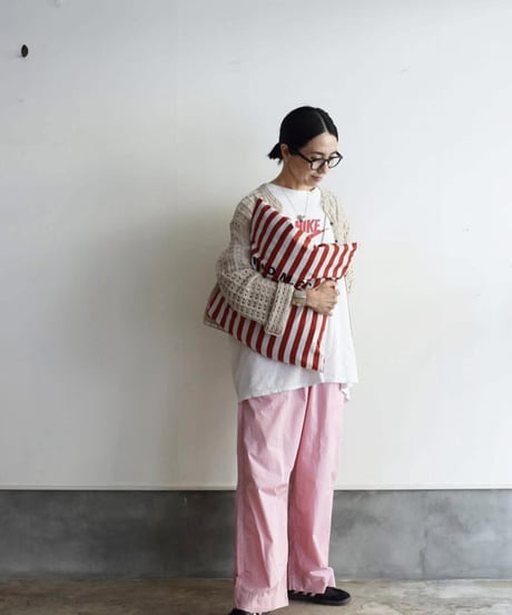 R&D.M.CO/GARMENT DYE TWILL COTTON RELAX GUM PANTS