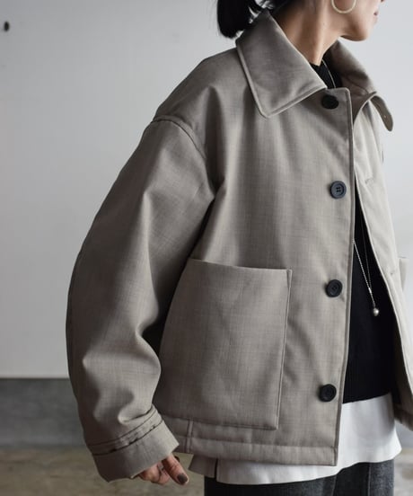 JOICEADDED/WOOL GABARDINE HALF COAT