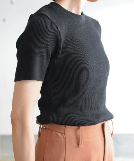 R&D.M.CO/RIB KNIT&SEW HALF SLEEVE