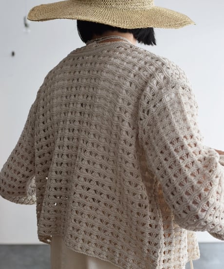 JOICEADDED/TRIANGLE PATTERN KNIT CARDIGAN
