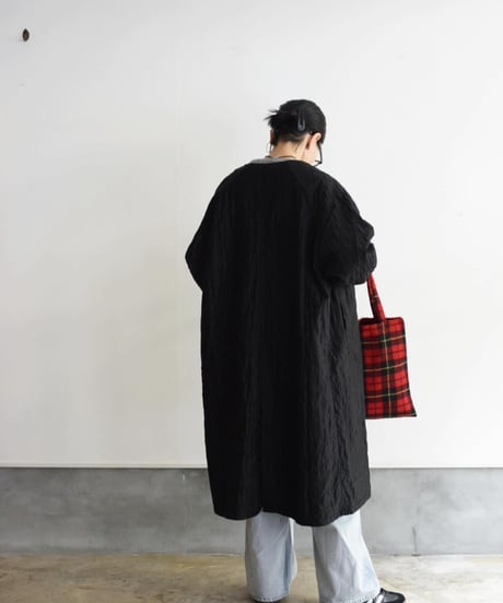 maison de soil/QUILTED HAND WOVEN COTTON SILK PLANE RAGLAN COAT