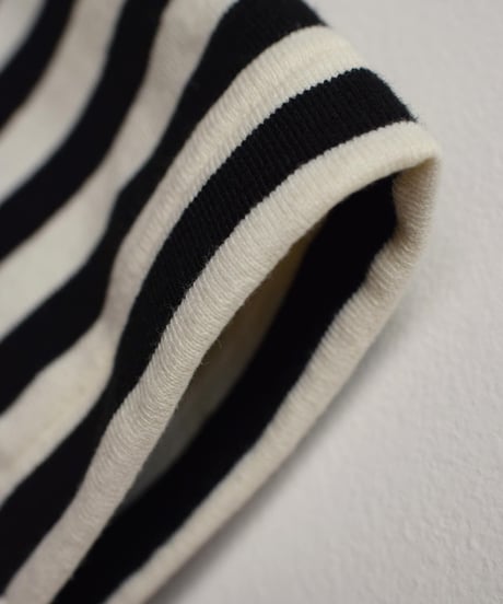 R&D.M.CO/裏起毛BORDER DROPSHOULDER SHIRT