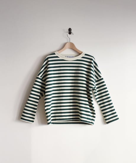 R&D.M.CO/裏起毛BORDER DROPSHOULDER SHIRT