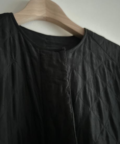 maison de soil/QUILTED HAND WOVEN COTTON SILK PLANE RAGLAN COAT