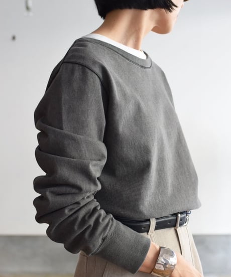 YLE'VE/COTTON PIGMENT DYE  LONG SLEEVE SHIRT