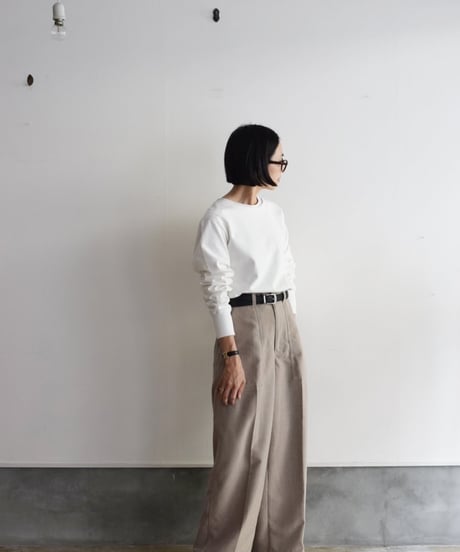 YLE'VE/COTTON PIGMENT DYE  LONG SLEEVE SHIRT