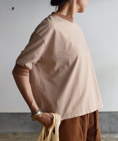 MEYAME/BORDER HALF SLEEVE TEE