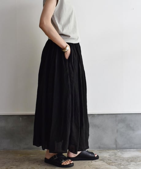 R&D.M.CO/LINEN HENP GAUZE GATHER LONG SKIRT