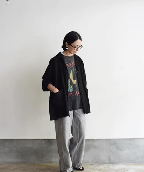 R&D.M.CO/GARMENT DYE OPEN COLLAR WORK JAKET