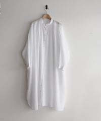 SOIL/BANDED COLLAR GATHERED SHIRT DRESS