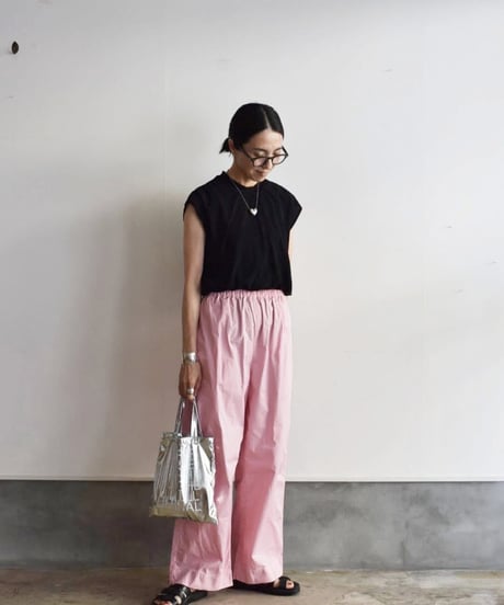 R&D.M.CO/GARMENT DYE TWILL COTTON RELAX GUM PANTS