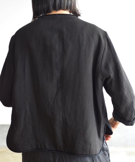 R&D.M.CO-DENSELY LINEN TRIMMING JAKET