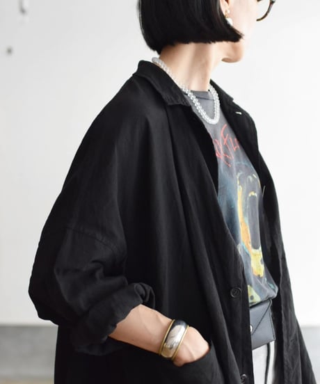 R&D.M.CO/GARMENT DYE OPEN COLLAR WORK JAKET
