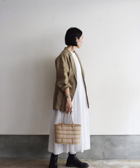 maison de soil/ORGANIC VOILE PLANE INVERTED PLEAT DRESS