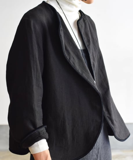 R&D.M.CO-DENSELY LINEN TRIMMING JAKET