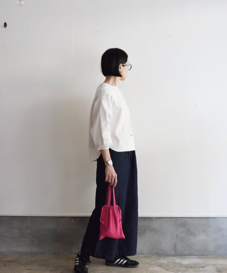 maison de soil/WASHED CTN LINEN DNM EASＹWIDE PANTS