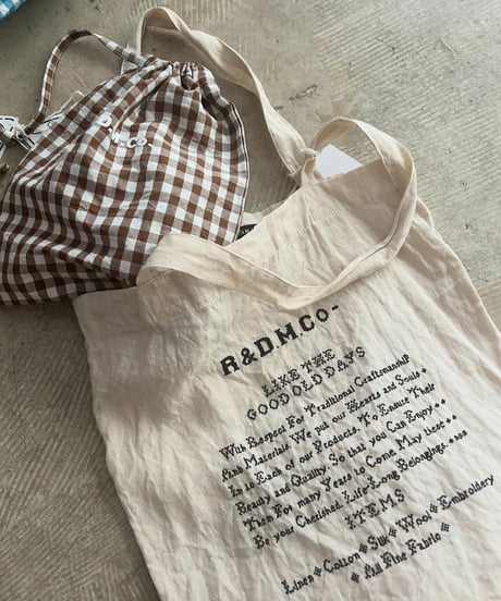 R＆Ｄ.M.CO/LINEN TOTE BAG