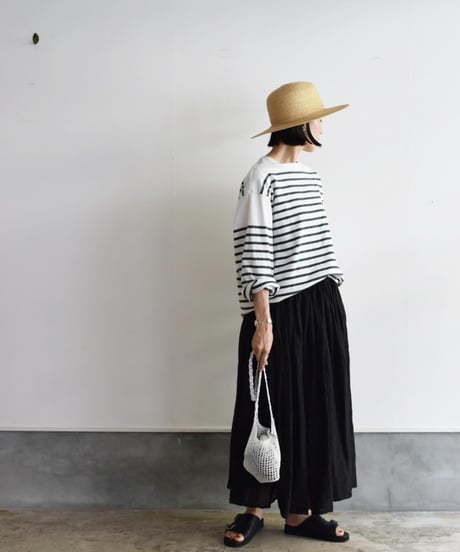 R&D.M.CO/LINEN HENP GAUZE GATHER LONG SKIRT