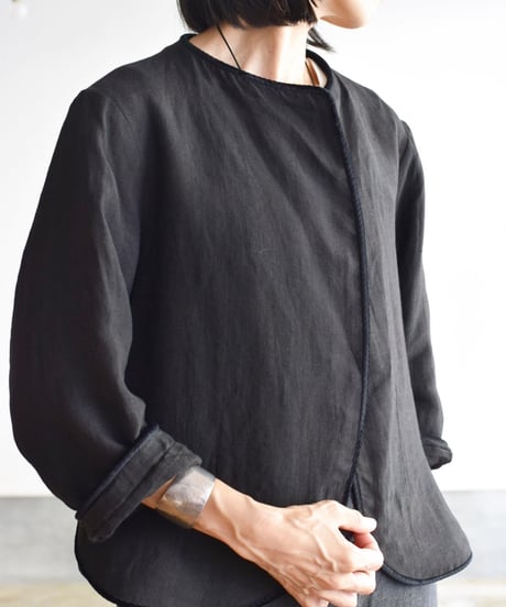 R&D.M.CO-DENSELY LINEN TRIMMING JAKET