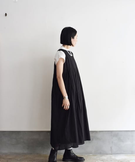 maison de soil/ORGANIC VOILE PLANE INVERTED PLEAT DRESS