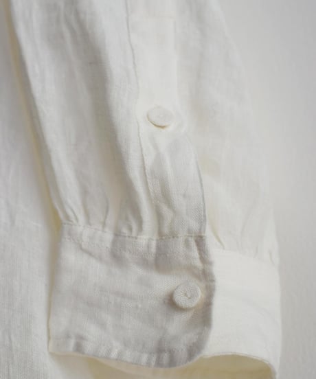maison de soil/POWER LOOM LINEN PLAIN BANDED COLLAR MAXI SHIRT