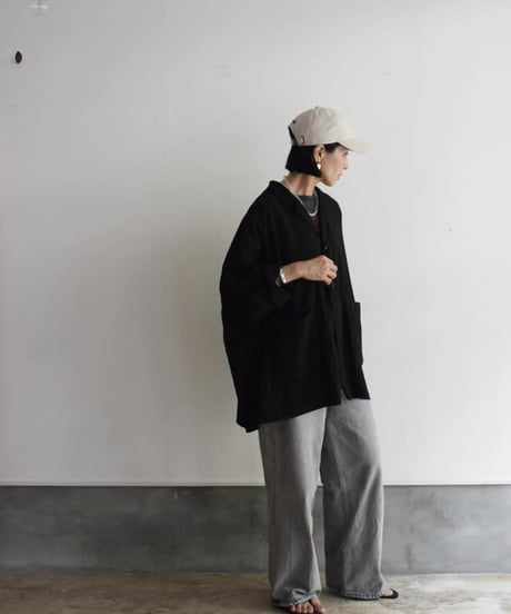 R&D.M.CO/GARMENT DYE OPEN COLLAR WORK JAKET