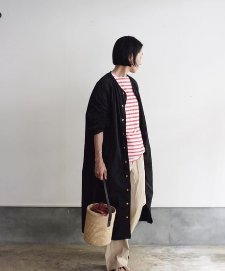 R&D.M.CO/ GAUZE BOAT NECK SHIRT