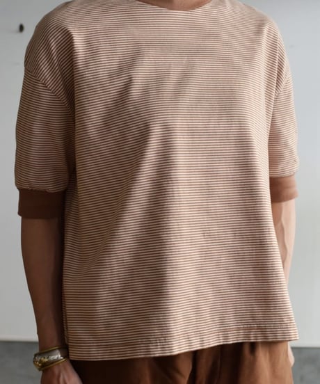 MEYAME/BORDER HALF SLEEVE TEE