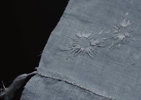 B2-5.    湖響 -cokyo-　~ 古布と茶染め刺繡~  (茶敷布のみ)  / 橘 美彩