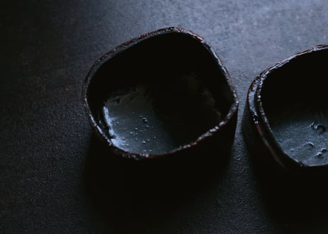 D-1  古帛紗＋中国漆器 青花陶片合子 -KINTSUGI- （2-Piece Set ）  /  西川はるえ