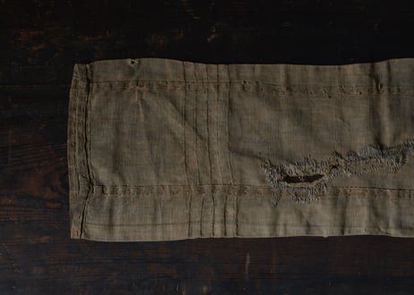 B2-8.    樹暦 -kigoyomi-　~ 古布と茶染め刺繡~  (茶敷布のみ) / 橘 美彩