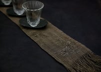 B2-4.    夜香 -yako-　~ 古布と茶染め刺繡~  (茶敷布のみ) / 橘 美彩