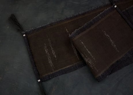 B2-7.    香綴 -kotsuzuri-　~ 古布と茶染め刺繡~  (茶敷布のみ) / 橘 美彩