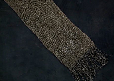 B2-4.    夜香 -yako-　~ 古布と茶染め刺繡~  (茶敷布のみ) / 橘 美彩