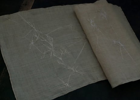 B1- 7.  霰歌 -arareuta-  （ 3-Piece Set）~ 古布と茶染め刺繡 ~ / 橘 美彩