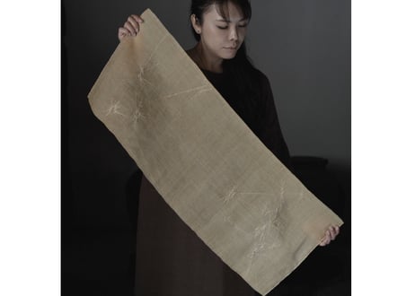 B1- 7.  霰歌 -arareuta-  （ 3-Piece Set）~ 古布と茶染め刺繡 ~ / 橘 美彩