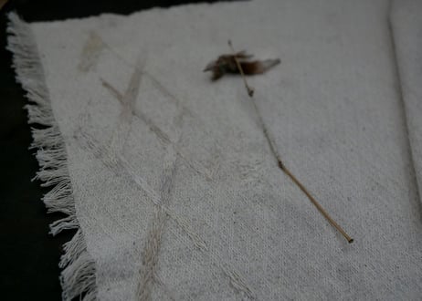 B1- 8.  廻路 -megurimichi- （ 3-Piece Set）~ 古布と茶染め刺繡 ~ / 橘 美彩