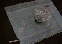 B2-5.    湖響 -cokyo-　~ 古布と茶染め刺繡~  (茶敷布のみ)  / 橘 美彩