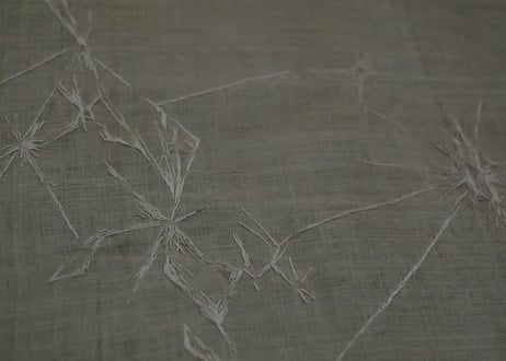 B1- 7.  霰歌 -arareuta-  （ 3-Piece Set）~ 古布と茶染め刺繡 ~ / 橘 美彩
