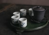 茶奏人  /   3  鉄琺瑯 三つ足燭台見立て 手前盆  ( 古物見立て茶器 )