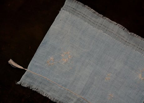 B2-6.    湖響 -cokyo-　~ 古布と茶染め刺繡~  (茶敷布のみ) / 橘 美彩