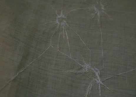 B1- 7.  霰歌 -arareuta-  （ 3-Piece Set）~ 古布と茶染め刺繡 ~ / 橘 美彩