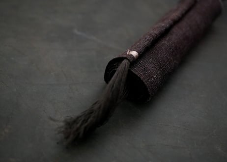 B2-7.    香綴 -kotsuzuri-　~ 古布と茶染め刺繡~  (茶敷布のみ) / 橘 美彩