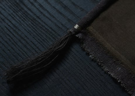 B2-7.    香綴 -kotsuzuri-　~ 古布と茶染め刺繡~  (茶敷布のみ) / 橘 美彩