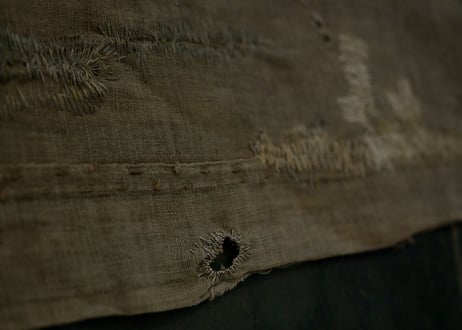 B2-8.    樹暦 -kigoyomi-　~ 古布と茶染め刺繡~  (茶敷布のみ) / 橘 美彩