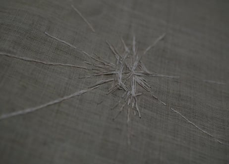 B1- 7.  霰歌 -arareuta-  （ 3-Piece Set）~ 古布と茶染め刺繡 ~ / 橘 美彩