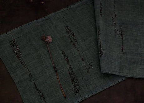B1-9. ≪ 余珀 model ≫  季綴 -kitsuzuri-  ~ 古布と茶染め刺繡 ~/ 橘 美彩
