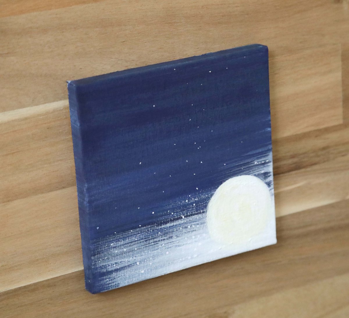 小さなアクリル原画「星降る月夜」 | 創作工房 あめつち薫る