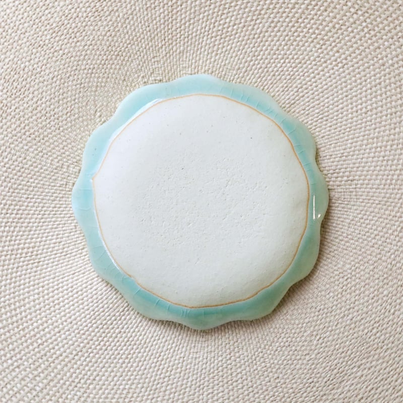 SALE】十二花弁輪花小皿 水色ガラス | 創作工房 あめつち薫る