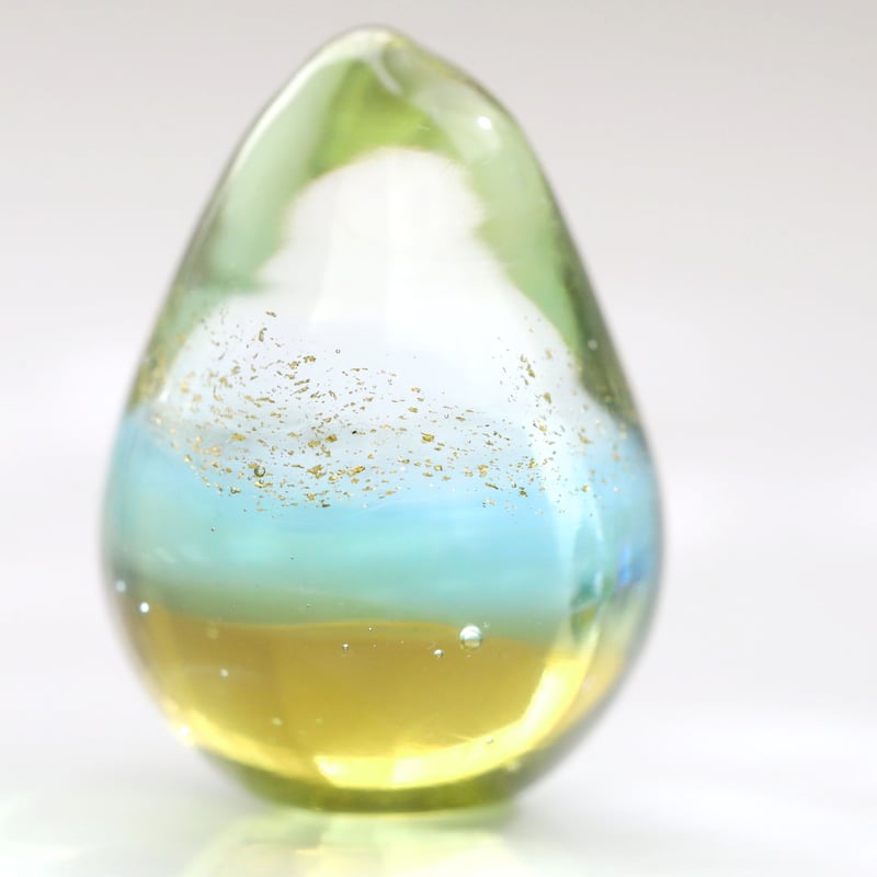 ガラスの雫の小さなオブジェ 「seaside horizon」 | 創作工房 あめつち薫る